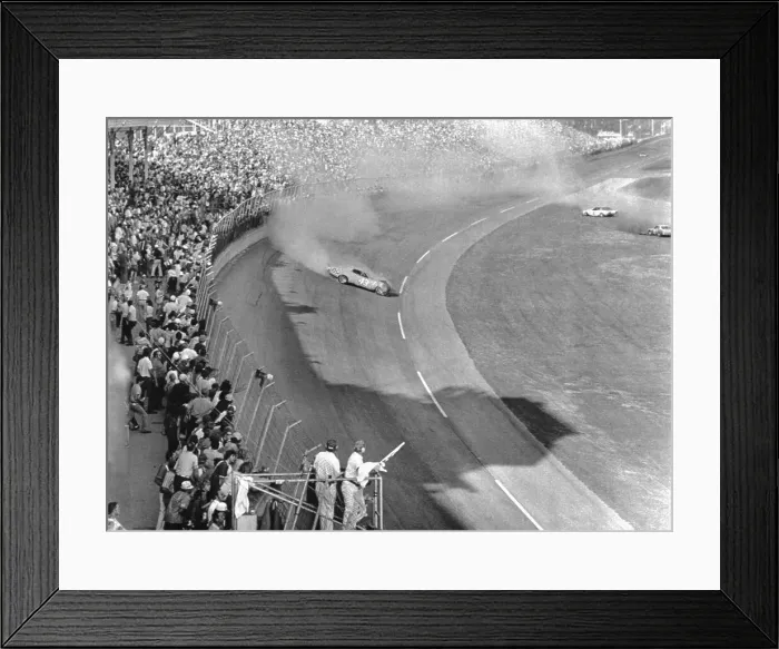 Framed Print : Richard Petty Spinning on Last Lap of Daytona 500 Framed Print : Richard Petty Spinning on Last Lap of Daytona 500