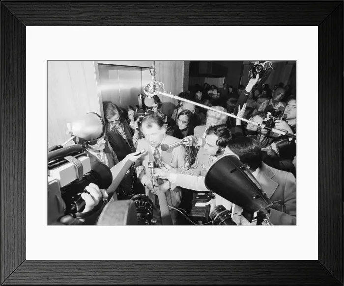 Framed Print : Attorney F. Lee Bailey Speaking with Reporters Framed Print : Attorney F. Lee Bailey Speaking with Reporters
