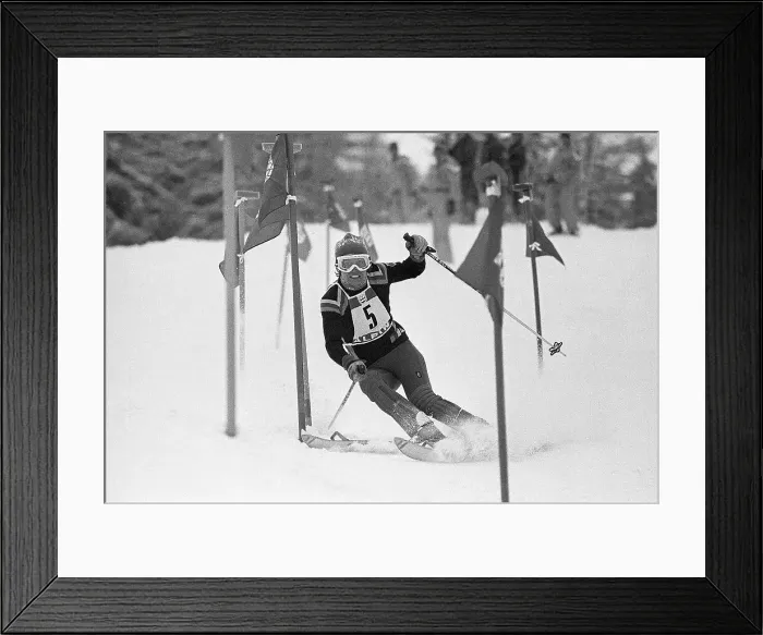 Framed Print : Rosi Mittermaier Skis Olympic Slalom Framed Print : Rosi Mittermaier Skis Olympic Slalom