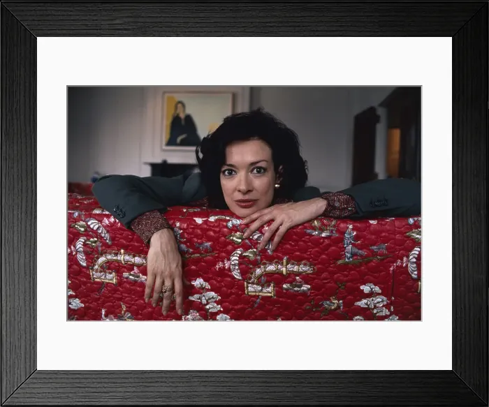 Framed Print : Actress Dixie Carter Leaning over Couch Framed Print : Actress Dixie Carter Leaning over Couch