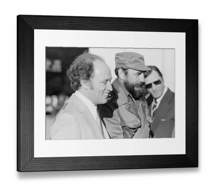 Framed Print : Fidel Castro in Military Attire Standing Next to Pierre Trudeau Framed Print : Fidel Castro in Military Attire Standing Next to Pierre Trudeau