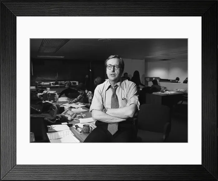 Framed Print : John Chancellor in the Newsroom Framed Print : John Chancellor in the Newsroom