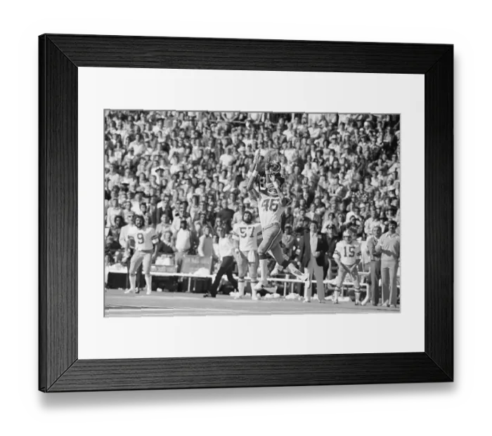 Framed Print : Lynn Swann and Mark Washington Leaping for Football Framed Print : Lynn Swann and Mark Washington Leaping for Football