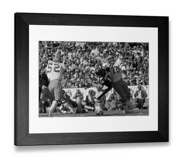 Framed Print : Terry Bradshaw Gets A Jarring Jolt Framed Print : Terry Bradshaw Gets A Jarring Jolt