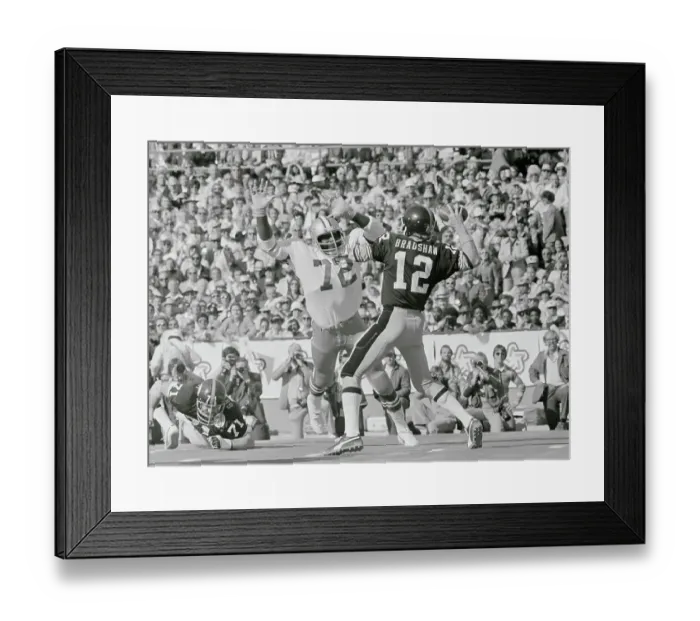 Framed Print : Too Tall Jones Menaces Terry Bradshaw Framed Print : Too Tall Jones Menaces Terry Bradshaw