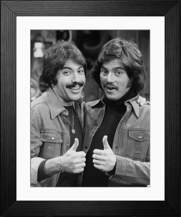 Framed Print : Actor Freddie Prinze Posing with Singer Tony Orlando as Lookalikes Framed Print : Actor Freddie Prinze Posing with Singer Tony Orlando as Lookalikes