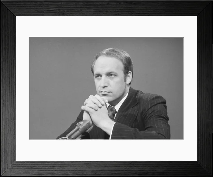 Framed Print : White House Chief of Staff Dick Cheney Pausing at Microphones Framed Print : White House Chief of Staff Dick Cheney Pausing at Microphones