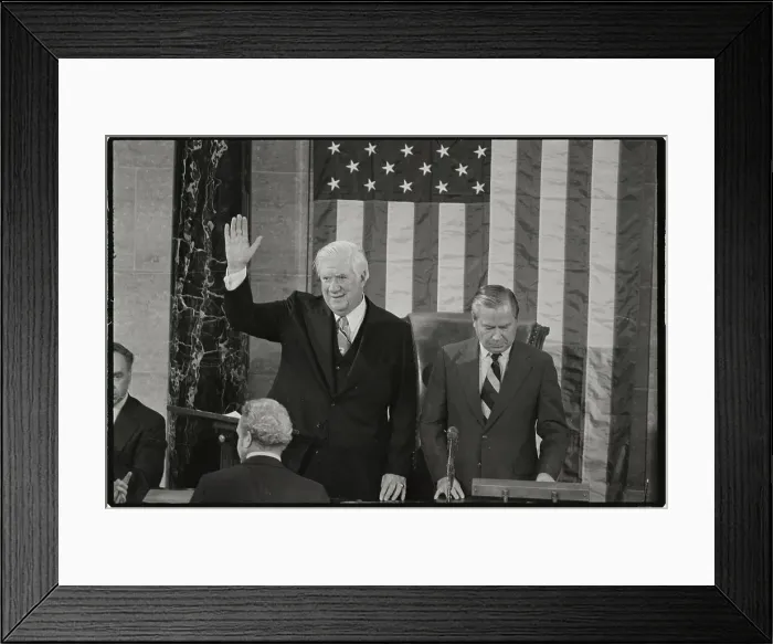 Framed Print : House Speaker Tip O'Neill Waves