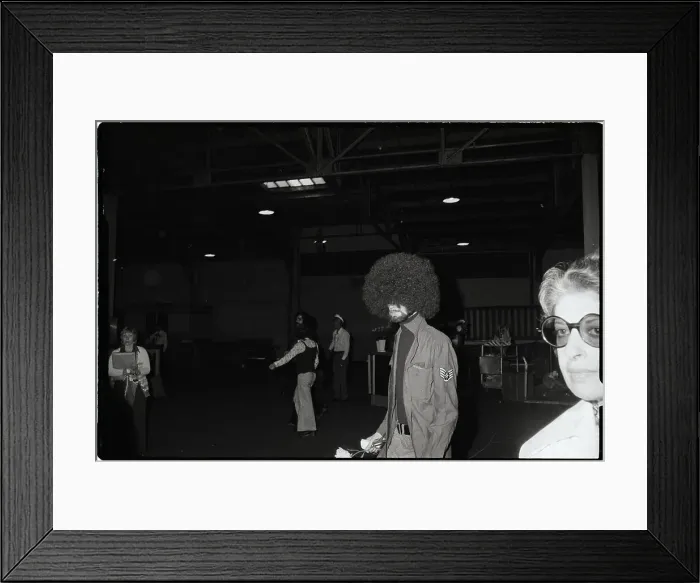 Framed Print : Gentleman Wearing a Large Afro Framed Print : Gentleman Wearing a Large Afro