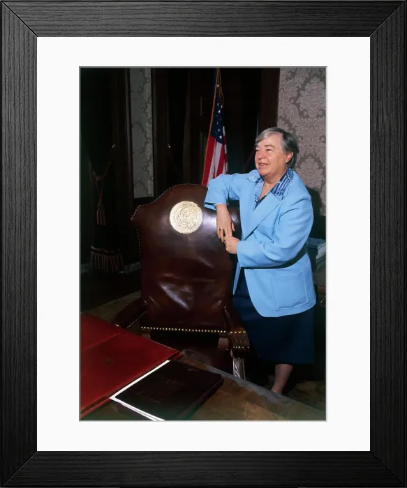Framed Print : Dixie Lee Ray near Her Desk Framed Print : Dixie Lee Ray near Her Desk