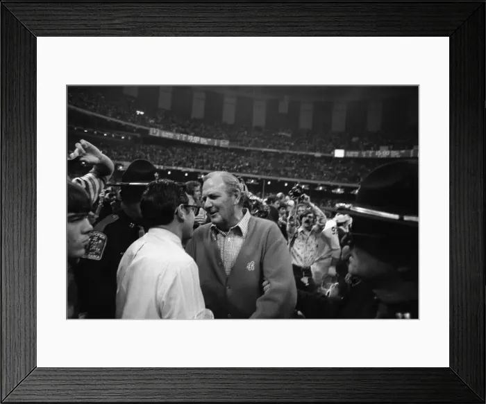 Framed Print : Joe Paterno's Congratulates Paul Bryant on Sugar Bowl Win Framed Print : Joe Paterno's Congratulates Paul Bryant on Sugar Bowl Win