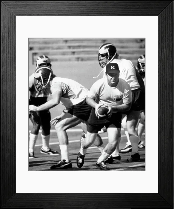 Framed Print : Coach Bo Schembelchler has the Ball Framed Print : Coach Bo Schembelchler has the Ball