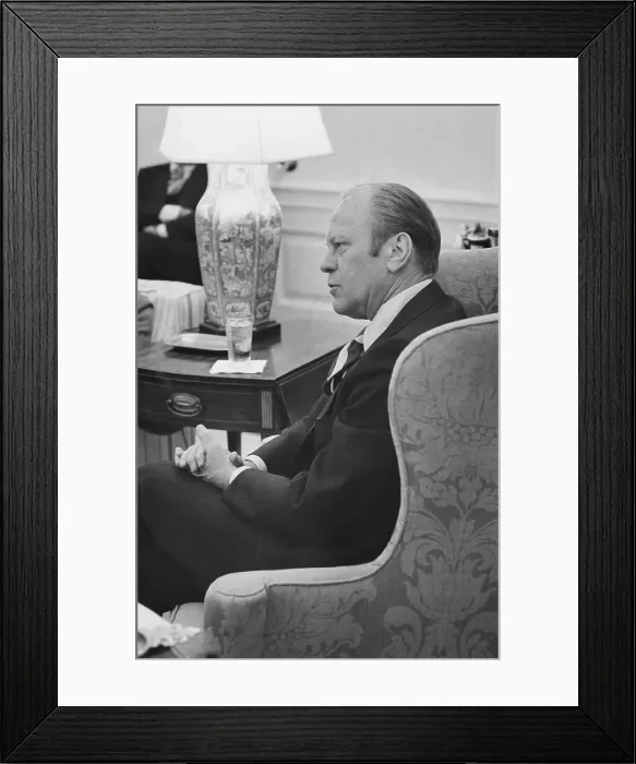 Framed Print : Pres. Ford Meets With Reporters Framed Print : Pres. Ford Meets With Reporters