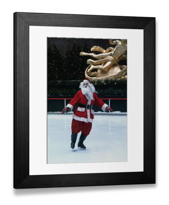 Framed Print : Santa Claus Ice Skating Framed Print : Santa Claus Ice Skating