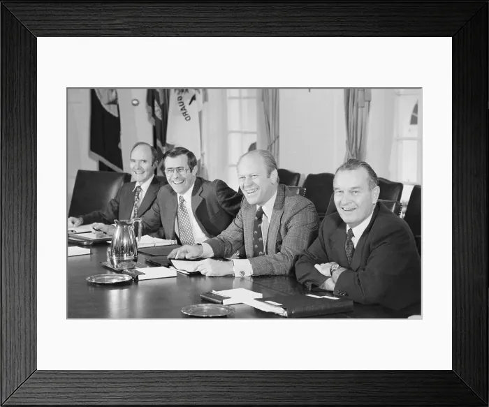 Framed Print : Gerald Ford and Others Discussing Budget Plans Framed Print : Gerald Ford and Others Discussing Budget Plans