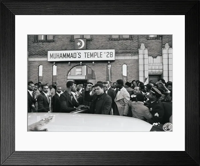 Framed Print : Muhammad Ali Exiting Car on Visit to Temple Framed Print : Muhammad Ali Exiting Car on Visit to Temple