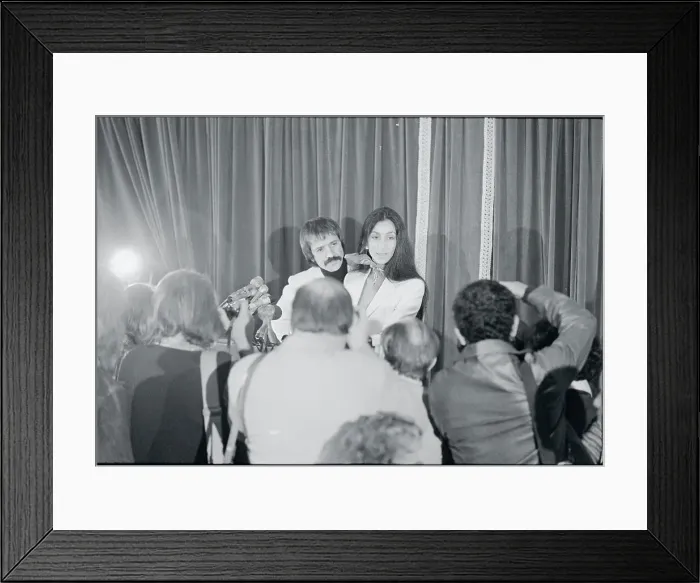 Framed Print : Sonny and Cher During News Conference Framed Print : Sonny and Cher During News Conference