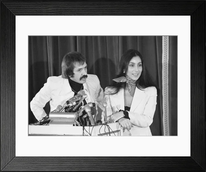Framed Print : Sonny and Cher During News Conference Framed Print : Sonny and Cher During News Conference