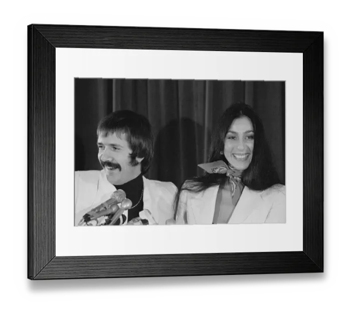 Framed Print : Sonny Laughing with Cher Framed Print : Sonny Laughing with Cher