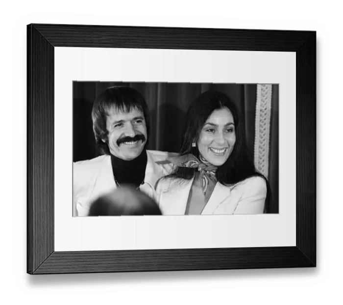 Framed Print : Sonny and Cher During News Conference Framed Print : Sonny and Cher During News Conference