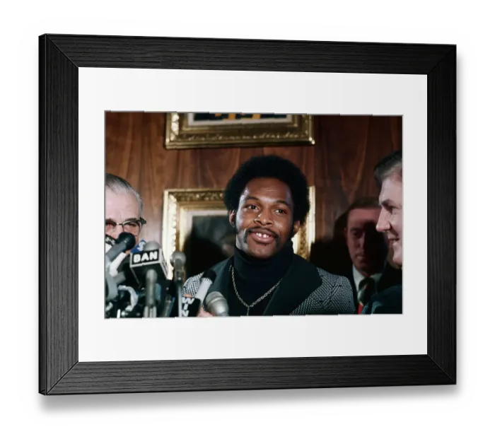 Framed Print : Archie Griffin at Microphones Framed Print : Archie Griffin at Microphones