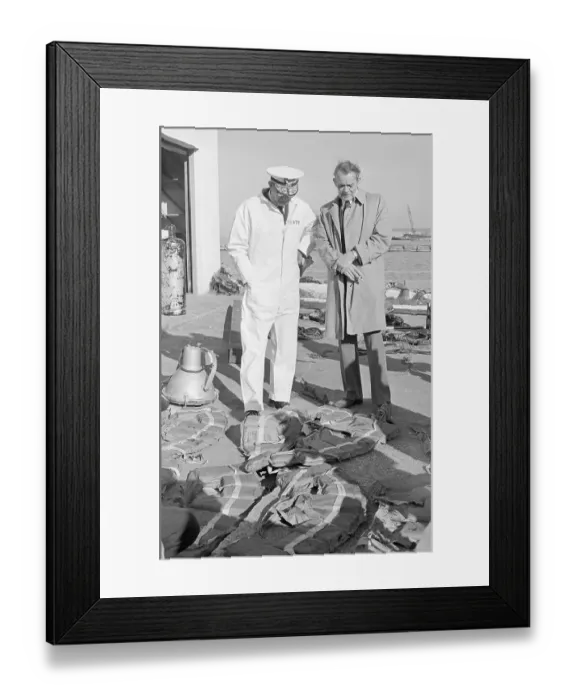 Framed Print : Winford Barrow Inspecting Ship Debris Framed Print : Winford Barrow Inspecting Ship Debris