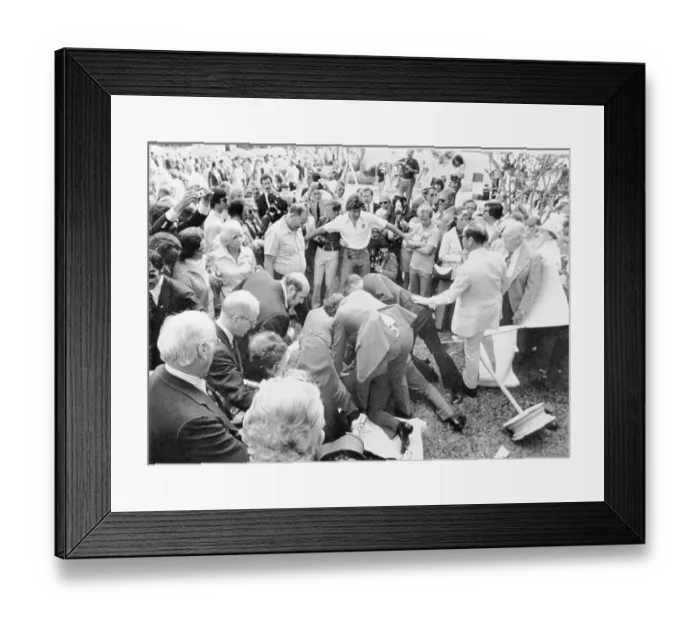 Framed Print : Security Agents Surround Michael Carvin Framed Print : Security Agents Surround Michael Carvin
