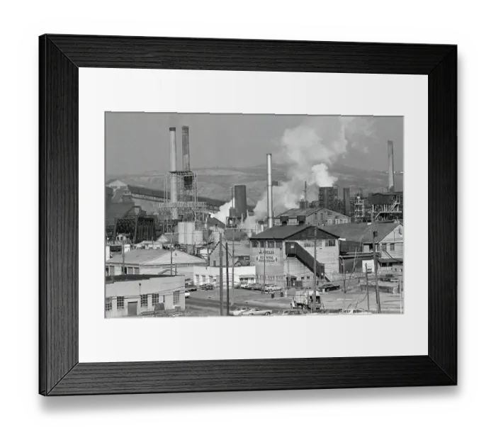 Framed Print : Steel Mill Smokestack, Smoke Billow;Pollu Framed Print : Steel Mill Smokestack, Smoke Billow;Pollu