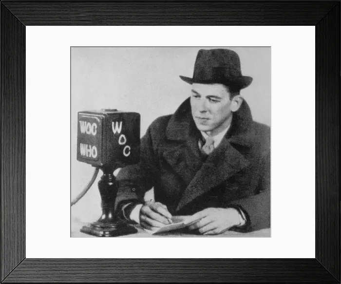 Framed Print : Ronald Reagan Making a Radio Broadcast Framed Print : Ronald Reagan Making a Radio Broadcast