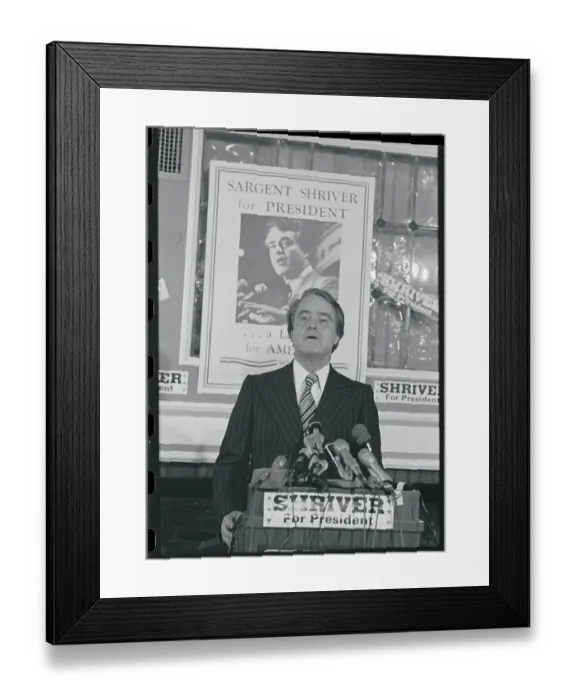 Framed Print : Sargent Shriver at Press Conference Framed Print : Sargent Shriver at Press Conference