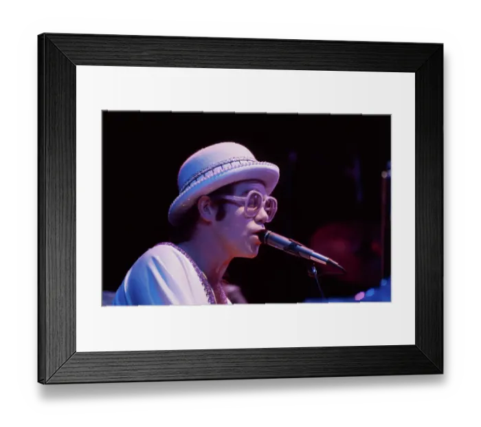 Framed Print : Elton John Singing on Stage Framed Print : Elton John Singing on Stage