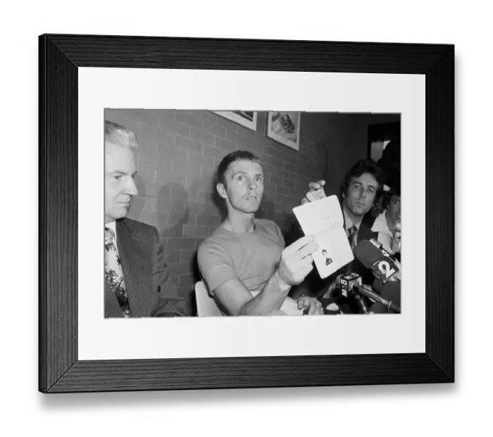Framed Print : William Hayes Holding Passport