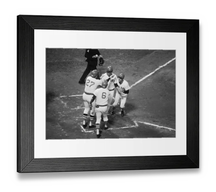 Framed Print : Players Congratulating Fred Lynn Framed Print : Players Congratulating Fred Lynn