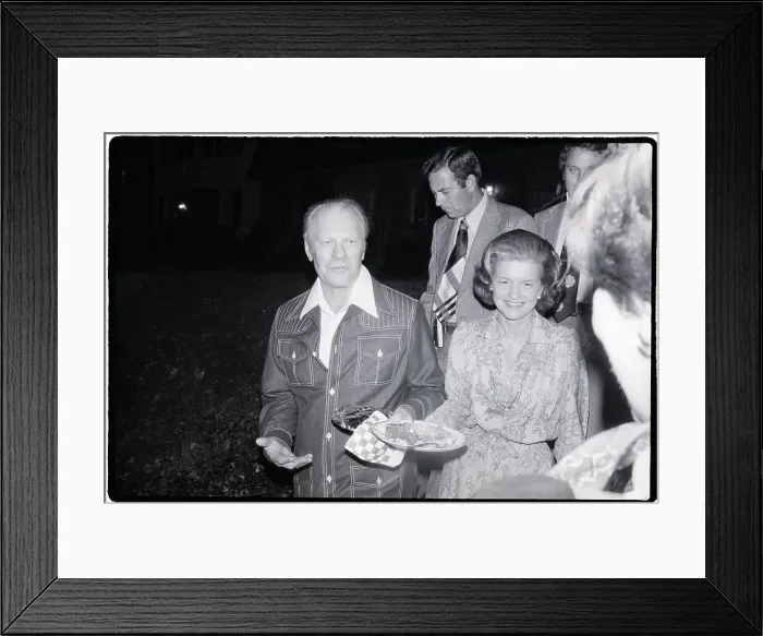 Framed Print : President Ford and Betty Ford Leaving a Party Framed Print : President Ford and Betty Ford Leaving a Party