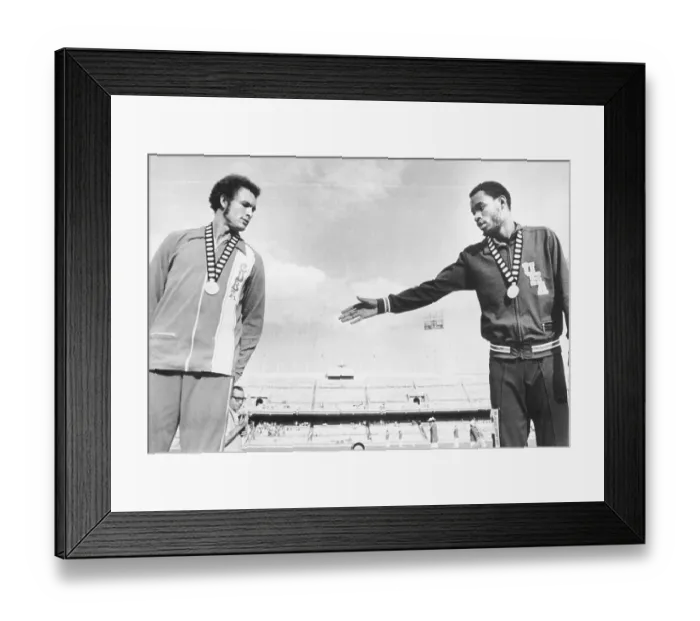 Framed Print : American Pan American Games Winner Donald Ray Acknowledging Cuban Opponent Framed Print : American Pan American Games Winner Donald Ray Acknowledging Cuban Opponent