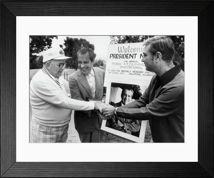 Framed Print : Former President Nixon Receives Teamster Trophy Framed Print : Former President Nixon Receives Teamster Trophy