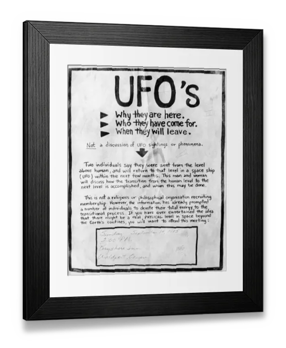 Framed Print : Poster For UFO's Meeting