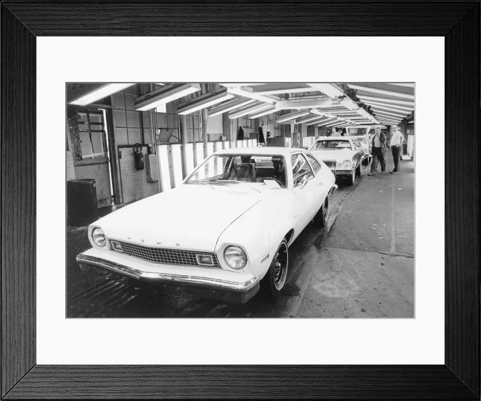 Framed Print : Ford Pinto Pony Coming off Assembly Line Framed Print : Ford Pinto Pony Coming off Assembly Line