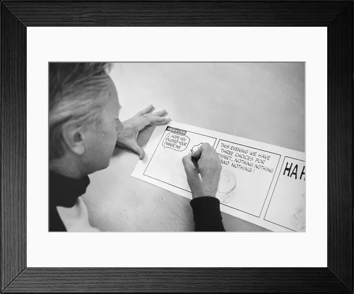 Framed Print : Charles Schultz Works on a Strip Framed Print : Charles Schultz Works on a Strip