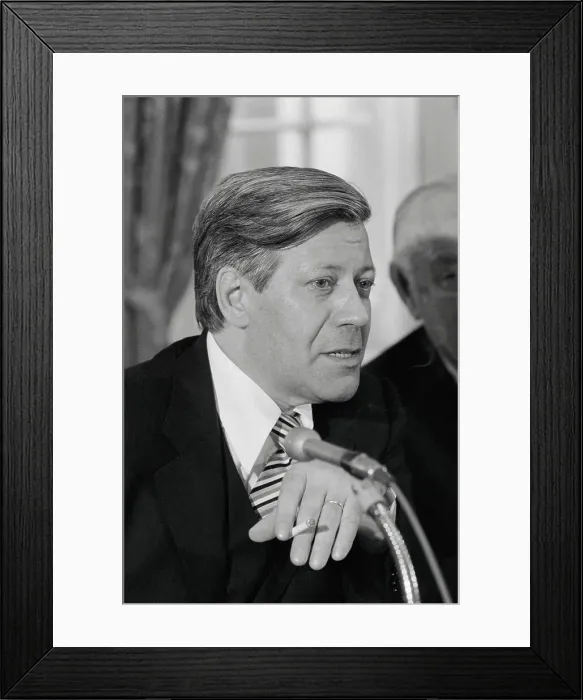 Framed Print : Helmut Schmidt Holding a Cigarette