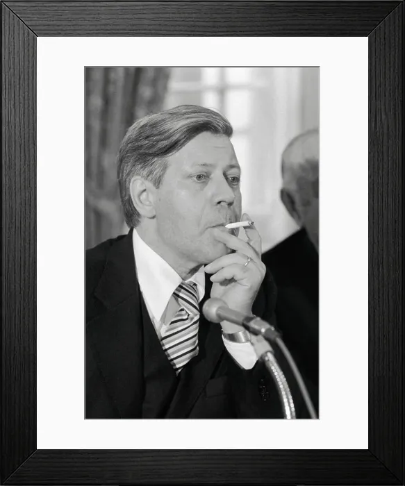 Framed Print : Helmut Schmidt Smoking a Cigarette Framed Print : Helmut Schmidt Smoking a Cigarette