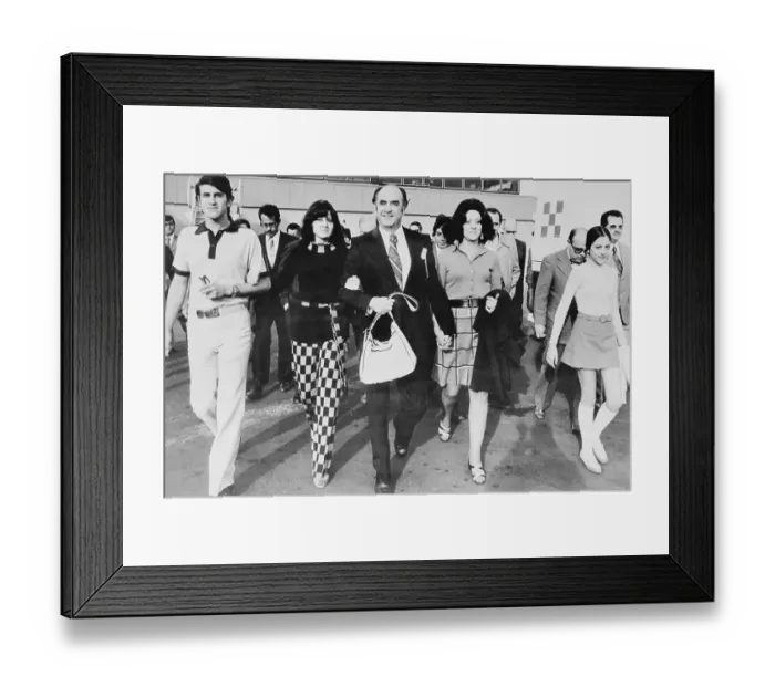 Framed Print : Mexican Leader Jose Lopez Portillo Strolling with His Family Framed Print : Mexican Leader Jose Lopez Portillo Strolling with His Family