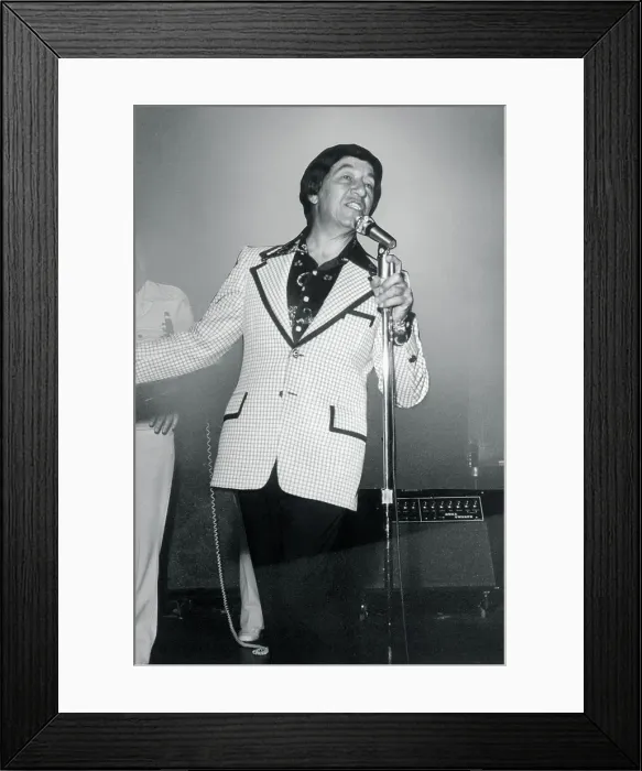 Framed Print : Louis Prima Singing at Microphone Framed Print : Louis Prima Singing at Microphone