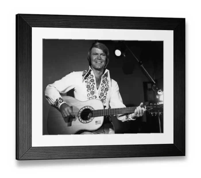 Framed Print : Singer Glen Campbell Playing Guitar Framed Print : Singer Glen Campbell Playing Guitar