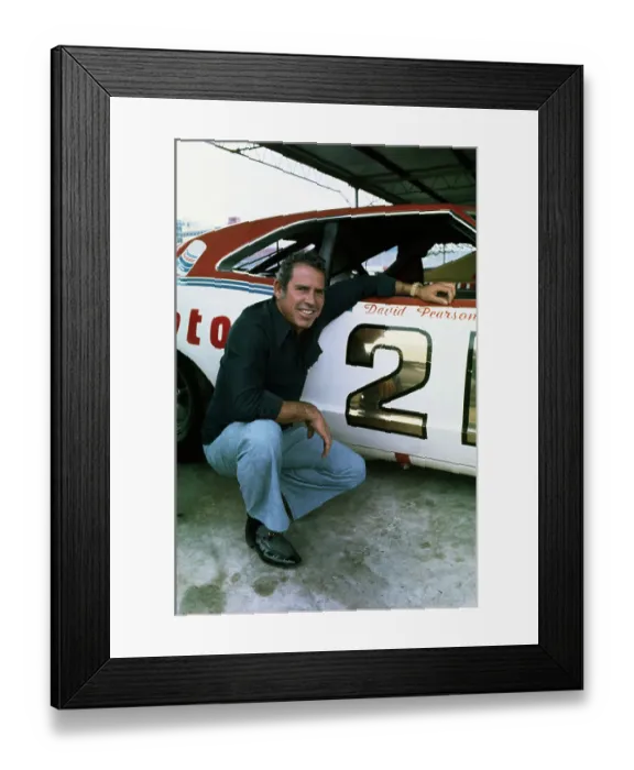 Framed Print : Racer David Pearson Kneeling Framed Print : Racer David Pearson Kneeling