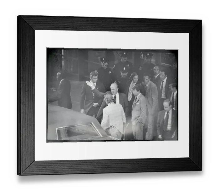Framed Print : Gerald Ford Waving to the Crowd Framed Print : Gerald Ford Waving to the Crowd