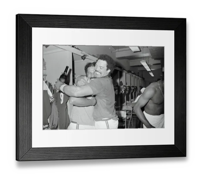 Framed Print : Reggie Jackson Hugging Billy Williams Framed Print : Reggie Jackson Hugging Billy Williams