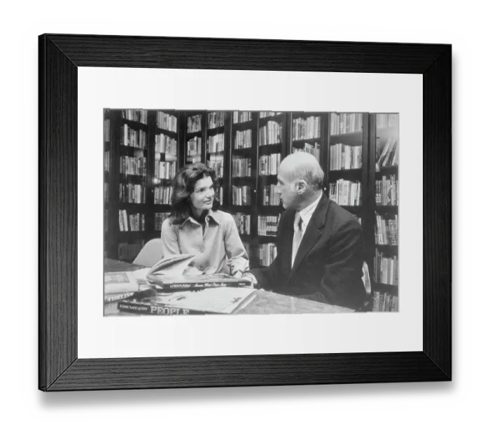 Framed Print : Jacqueline Kennedy Onassis Sitting With Tom Guinzburg of Viking Press