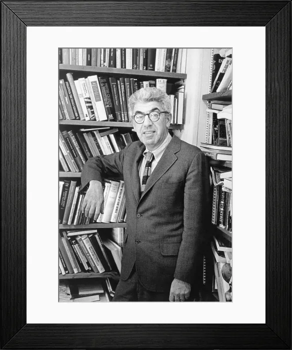 Framed Print : Barry Commoner Standing at Bookshelf