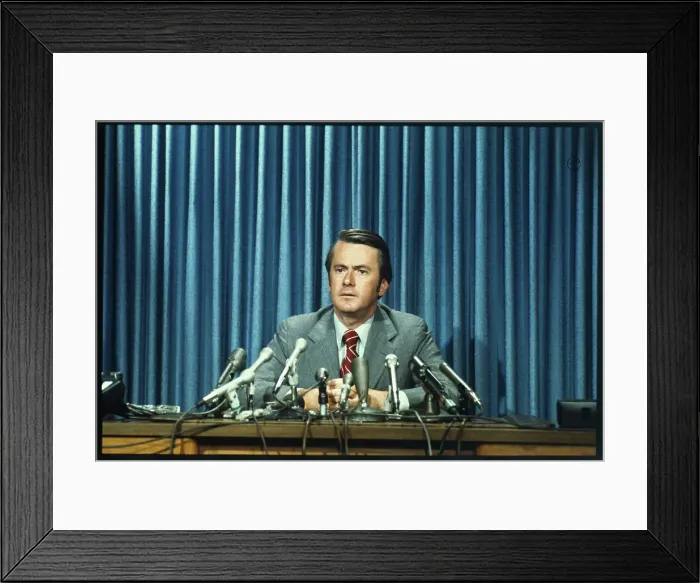 Framed Print : John Durkin Speaking to Reporters Framed Print : John Durkin Speaking to Reporters